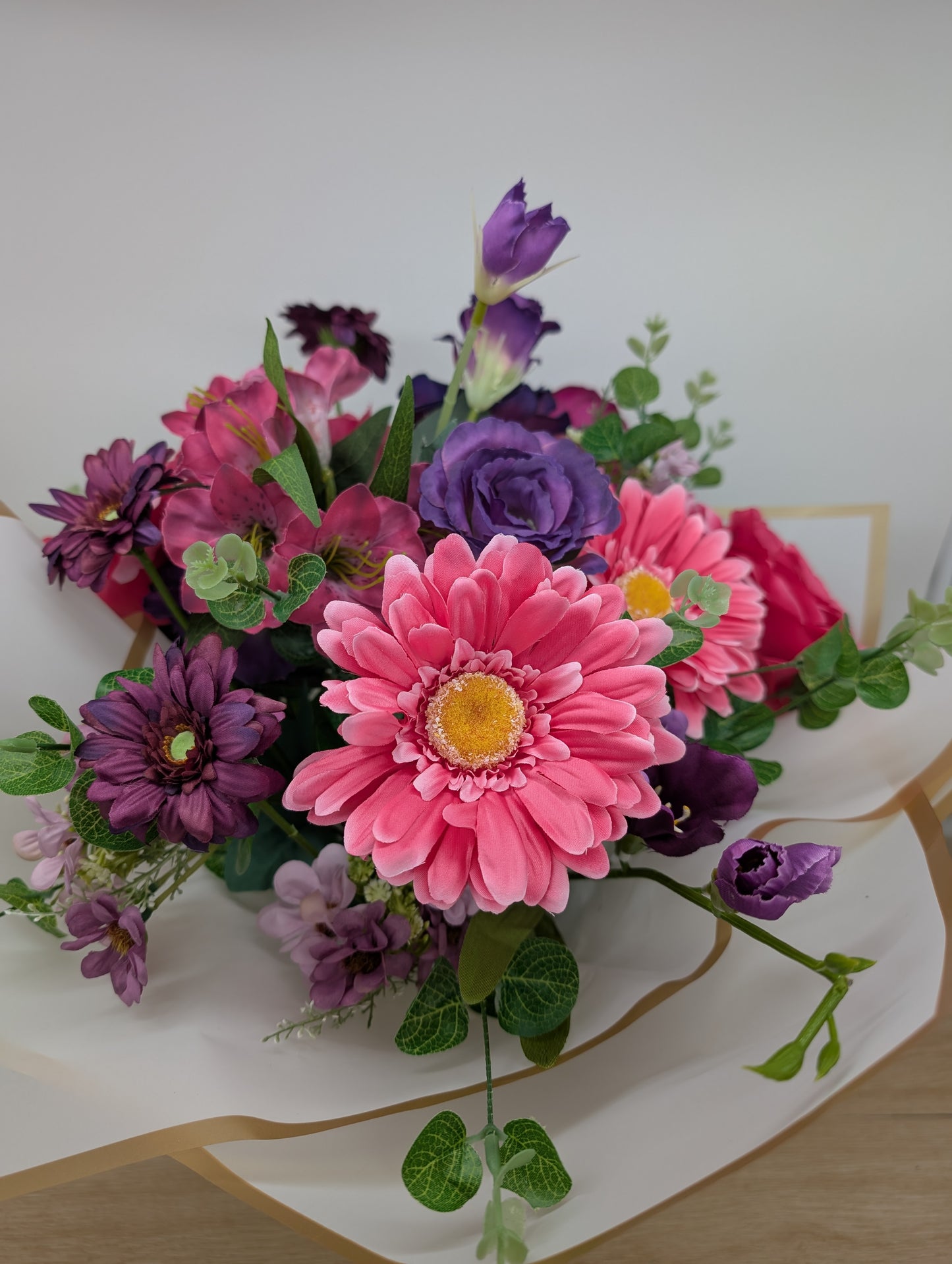 Pink & Purple Artificial Flower Bouquet
