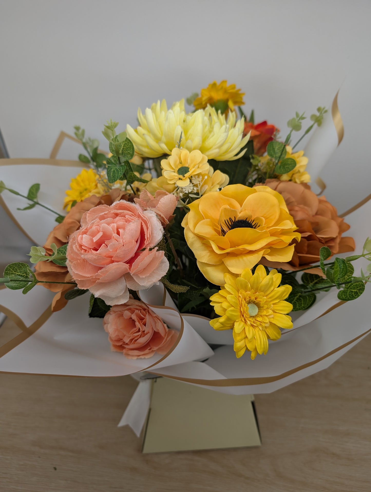 Yellow & Orange Artificial Flower Bouquet