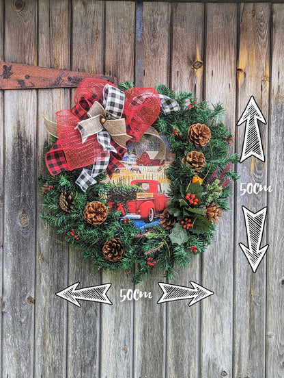 Classic Red Truck Christmas Wreath