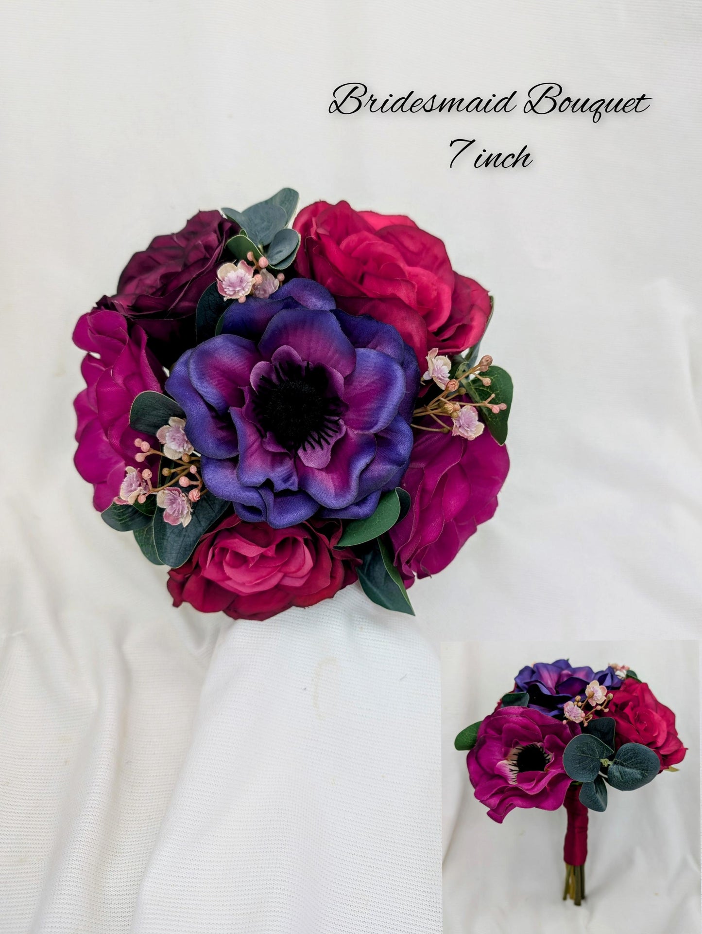 Purple Rose and Anemone Artificial Wedding Flowers