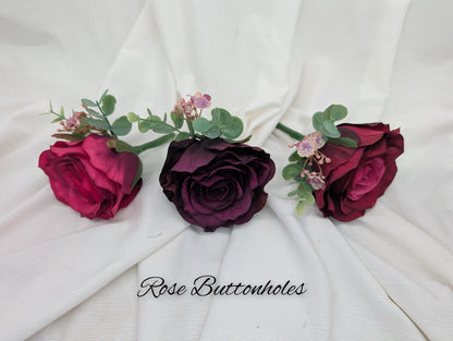 Purple Rose and Anemone Artificial Wedding Flowers