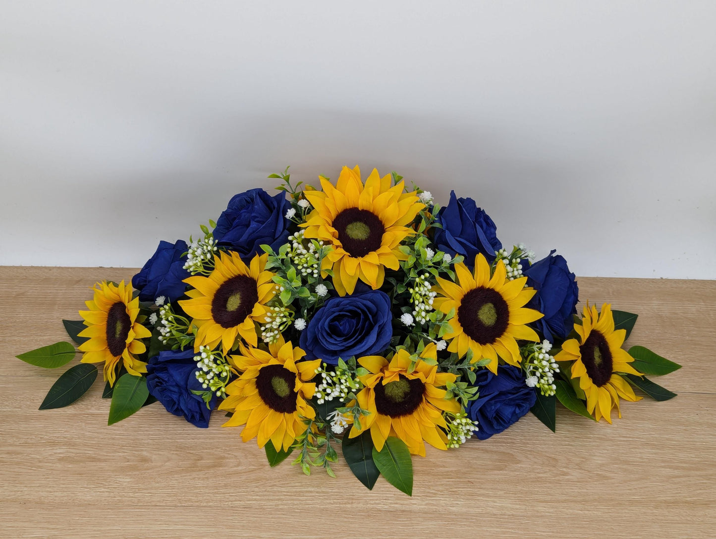 Blue Rose and Sunflower Artificial Top table Centerpiece