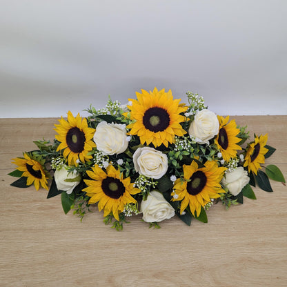 Ivory Rose & Sunflower Top Table Arrangement