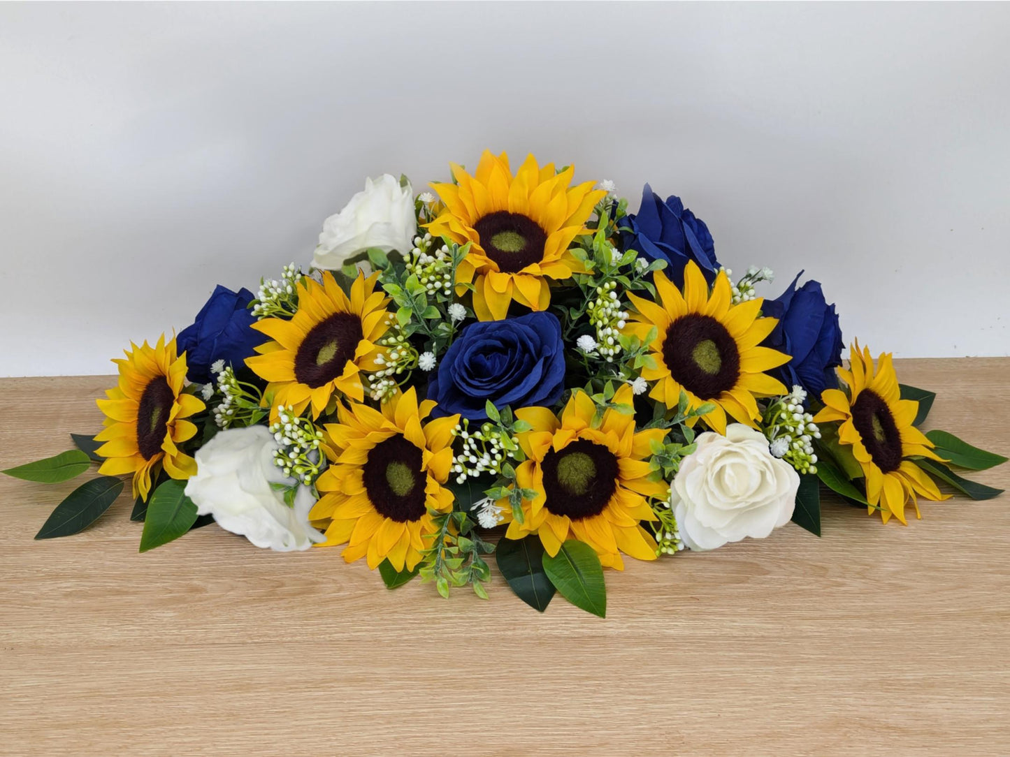Blue Rose and Sunflower Artificial Top table Centerpiece