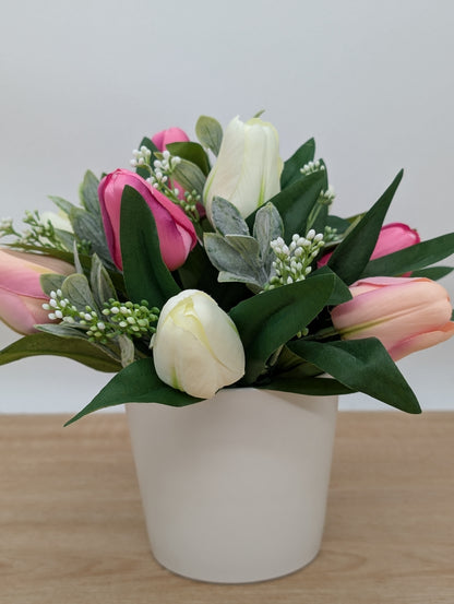 Tulip Pot Arrangement White
