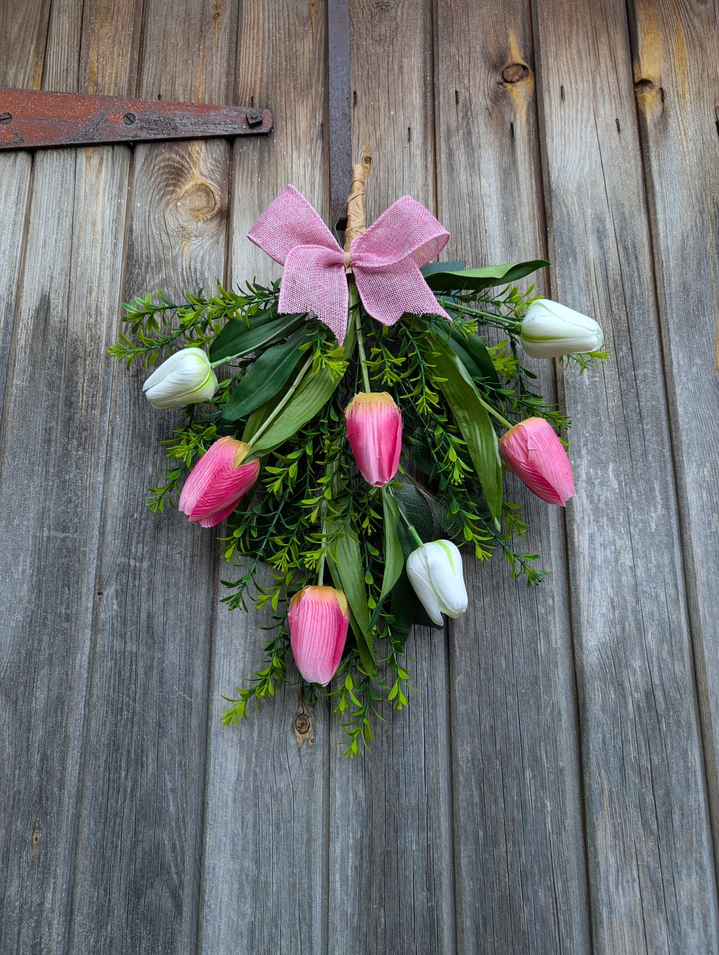 Pink and White Tulip Swag