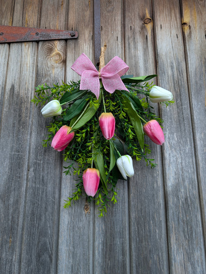 Pink and White Tulip Swag