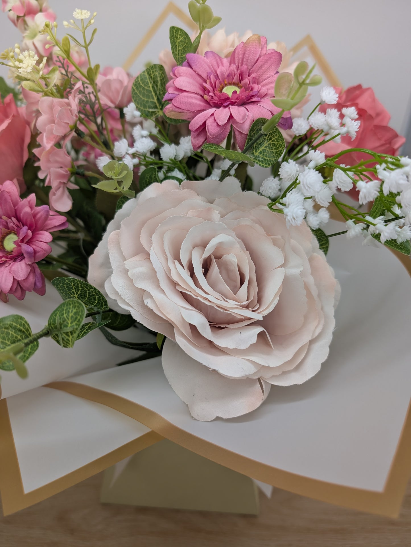 Pale Pink Artificial Flower Bouquet