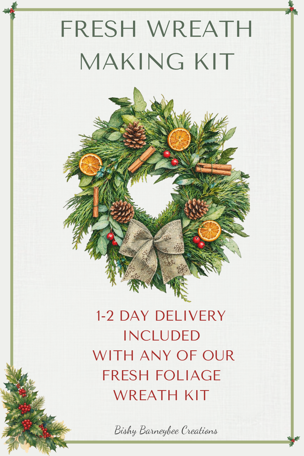 Pre-order Natural Fresh Foliage Wreath Kit