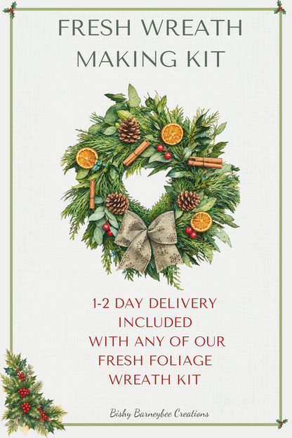 Pre-order Natural Fresh Foliage Wreath Kit