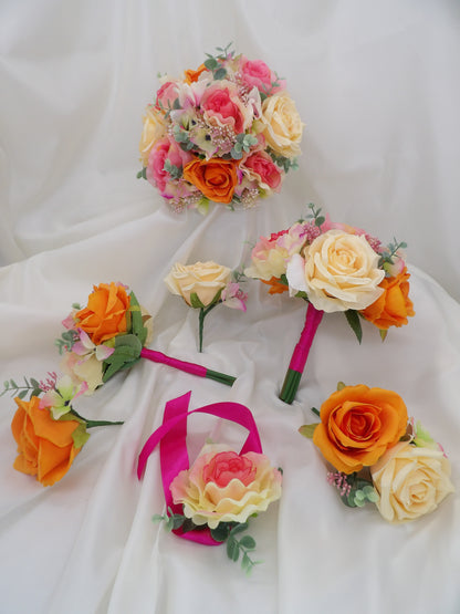Sunset wedding florals