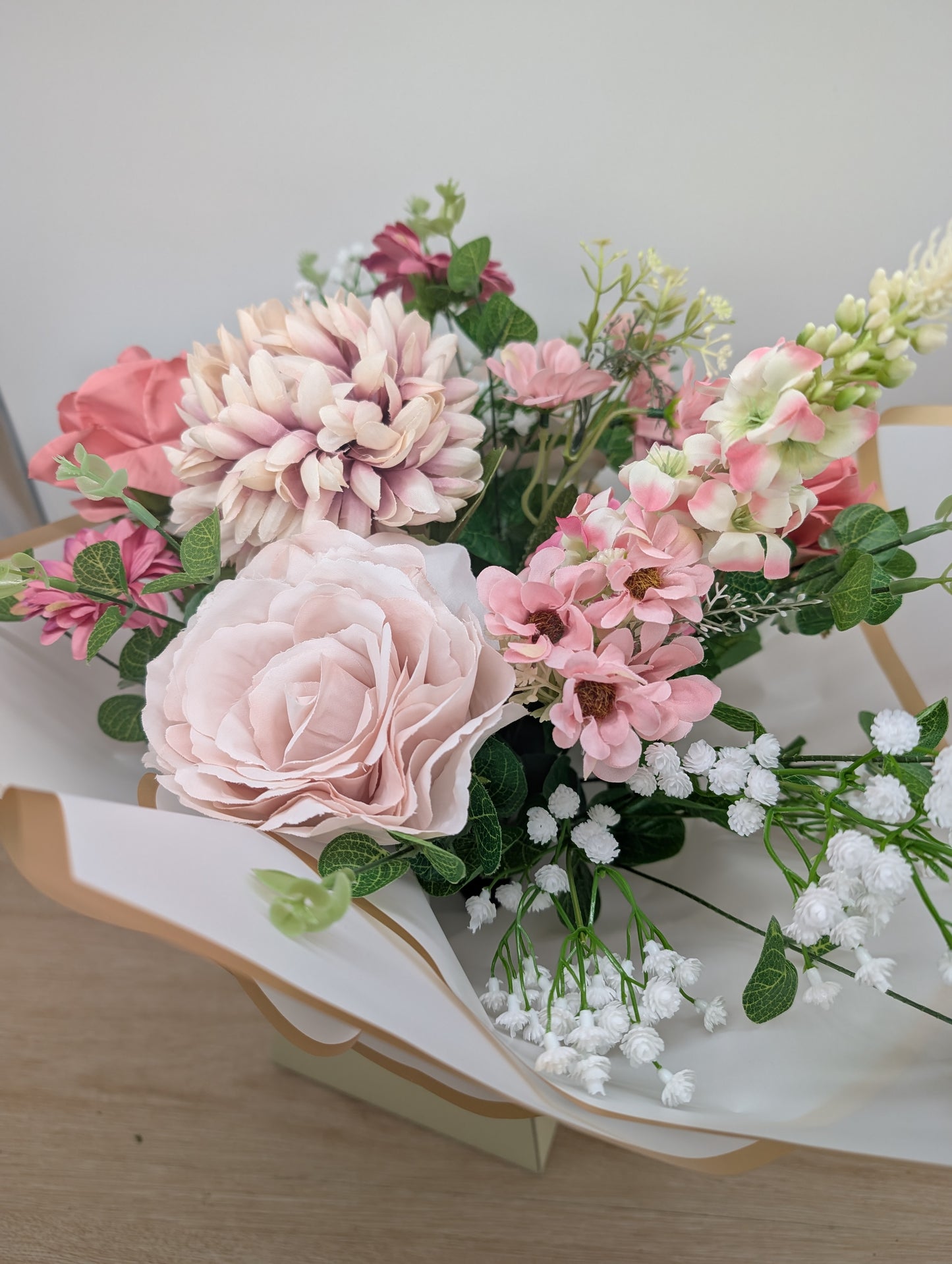 Pale Pink Artificial Flower Bouquet