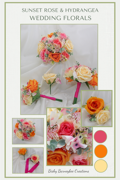 Sunset wedding florals