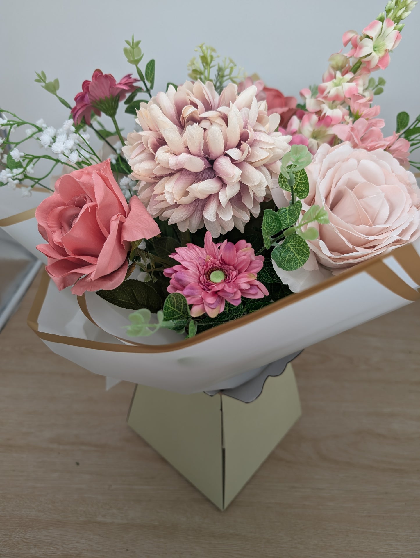 Pale Pink Artificial Flower Bouquet