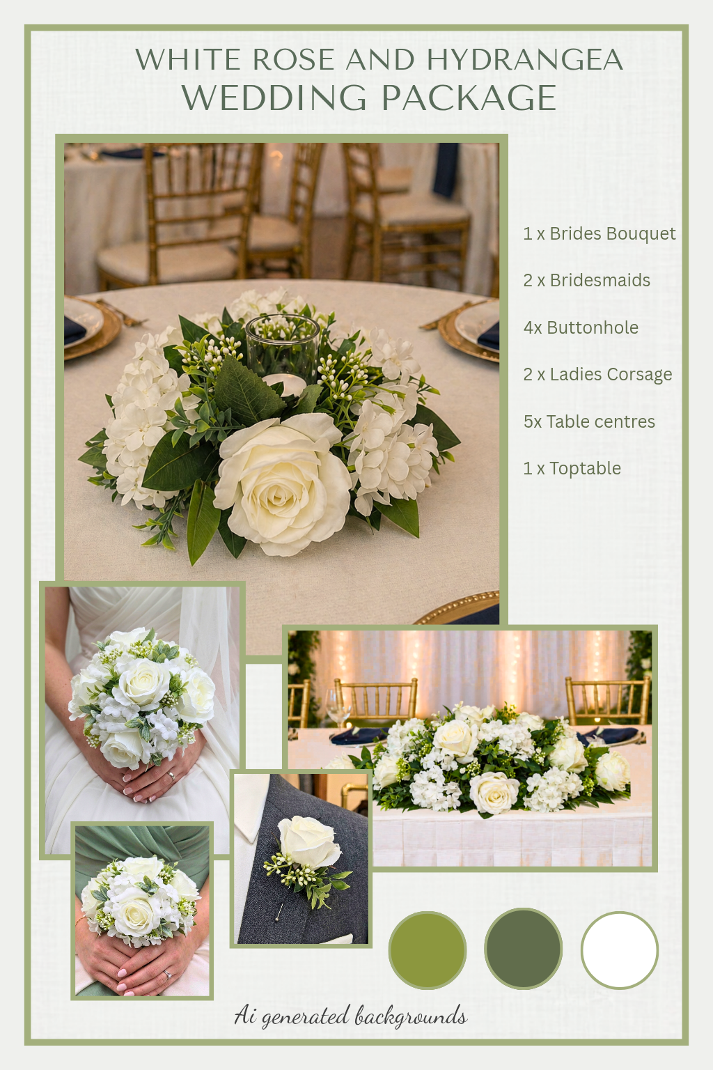 White Rose & Hydrangea Wedding Package