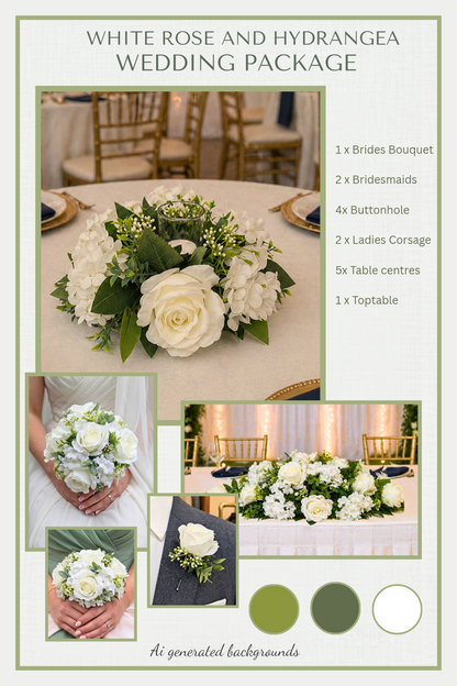 White Rose & Hydrangea Wedding Package