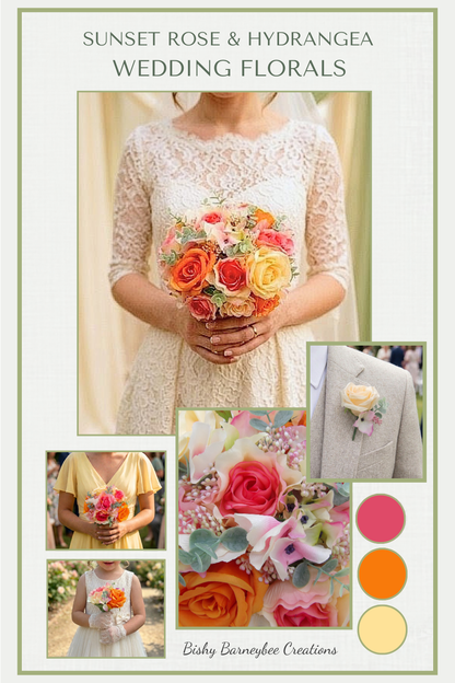 Sunset wedding florals