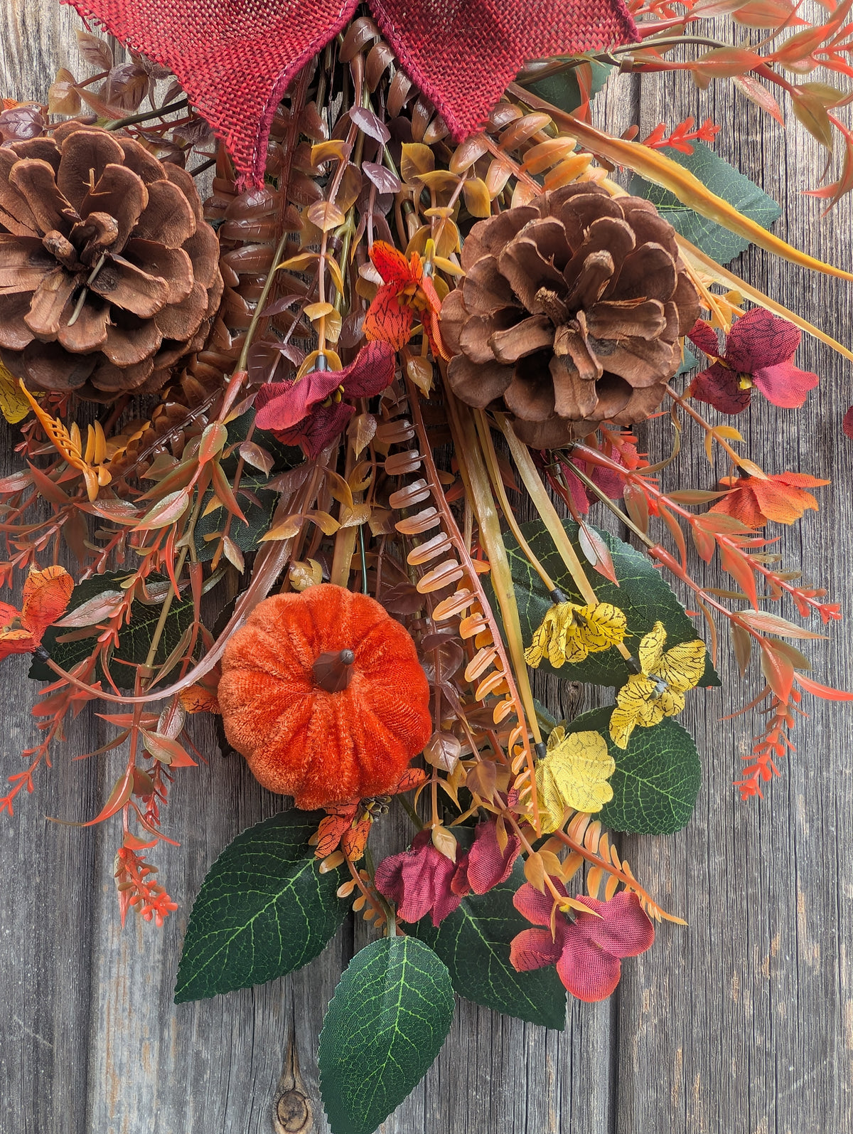 Pumpkin & Pinecone Autumn Door Swag
