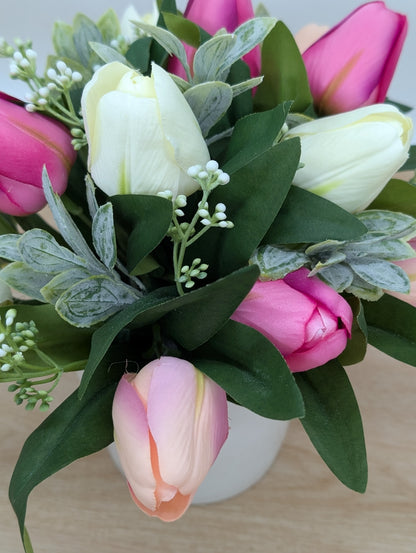 Tulip Pot Arrangement White