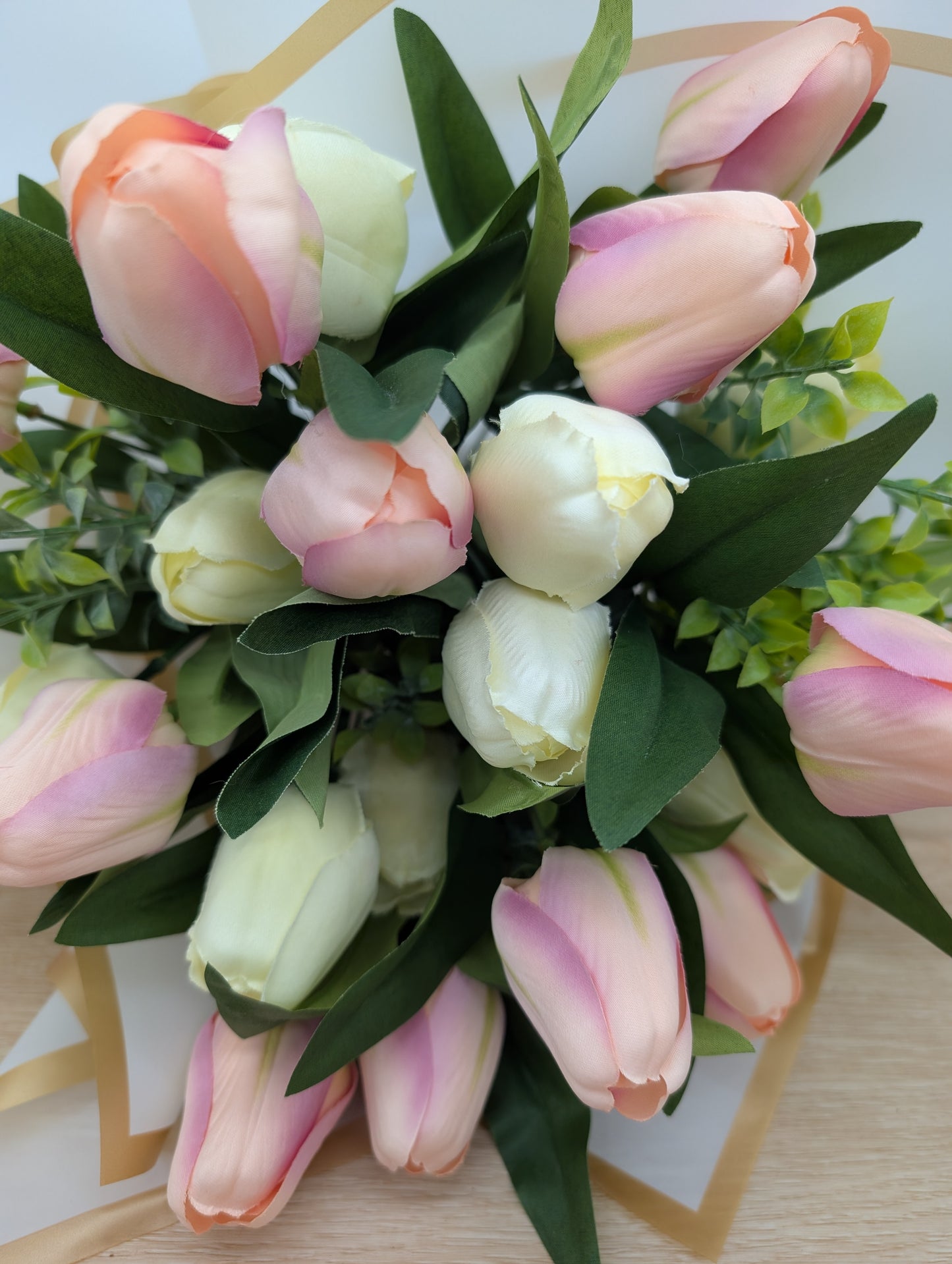Tulip Gift Bouquet Pale Pink and Ivory