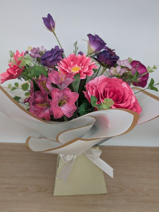 Pink & Purple Artificial Flower Bouquet