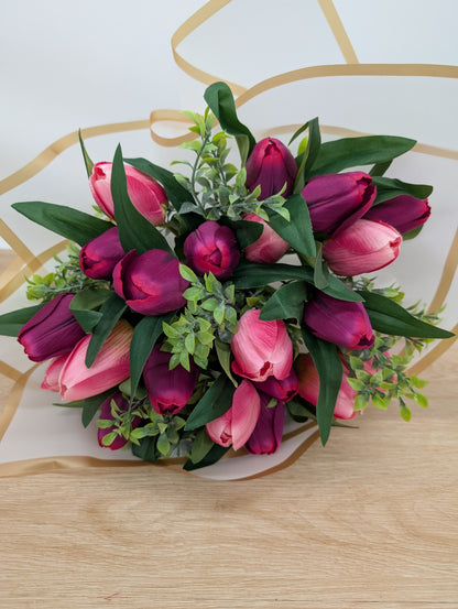 Tulip Gift Bouquet Pink and Purple