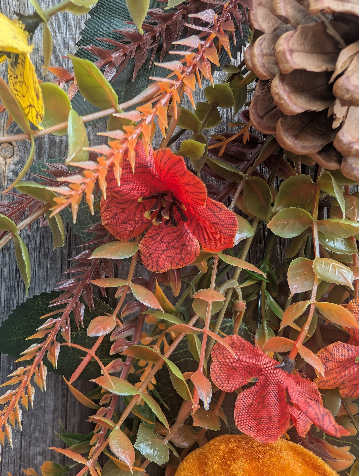 Pumpkin & Pinecone Autumn Door Swag