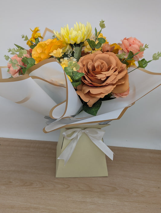 Yellow & Orange Artificial Flower Bouquet