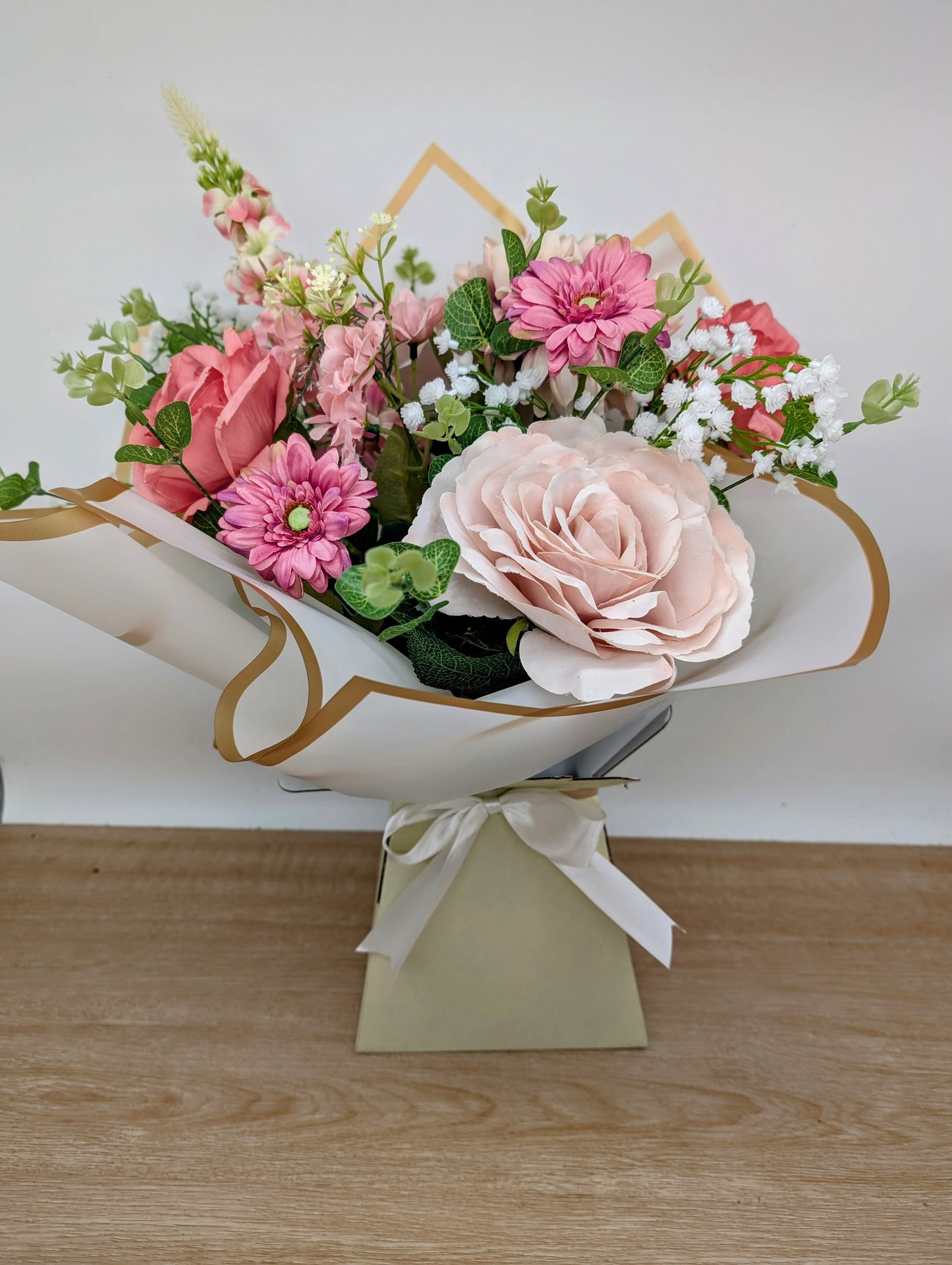 Pale Pink Artificial Flower Bouquet