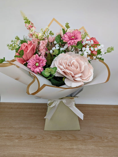 Pale Pink Artificial Flower Bouquet