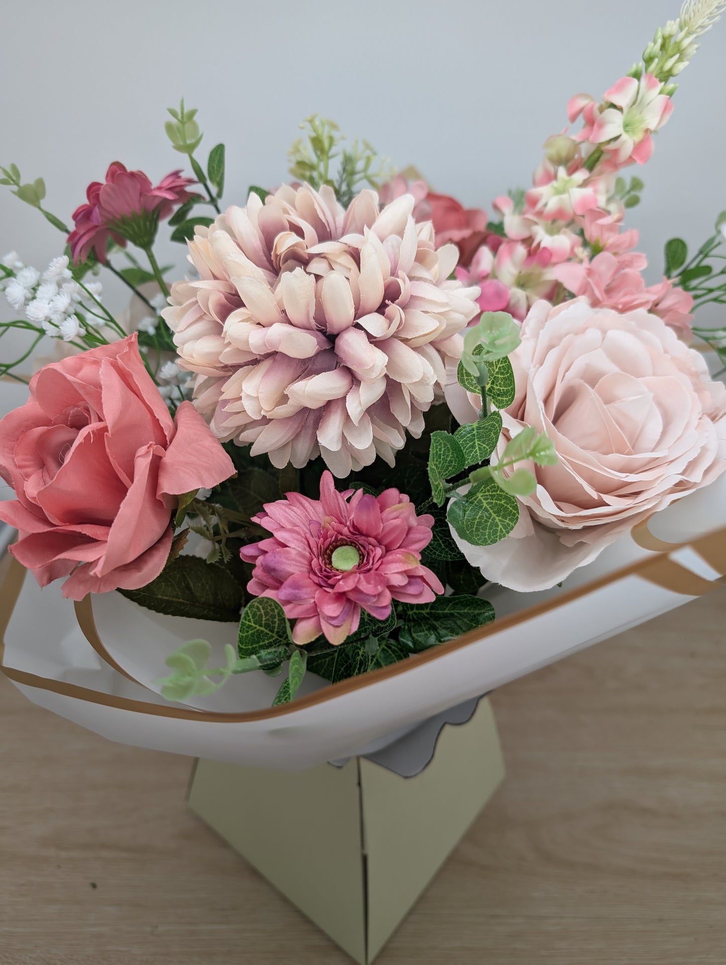 Pale Pink Artificial Flower Bouquet