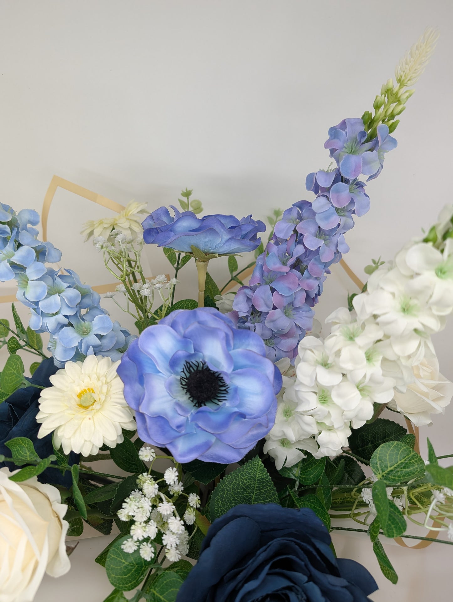 White & Blue Artificial Flower Bouquet