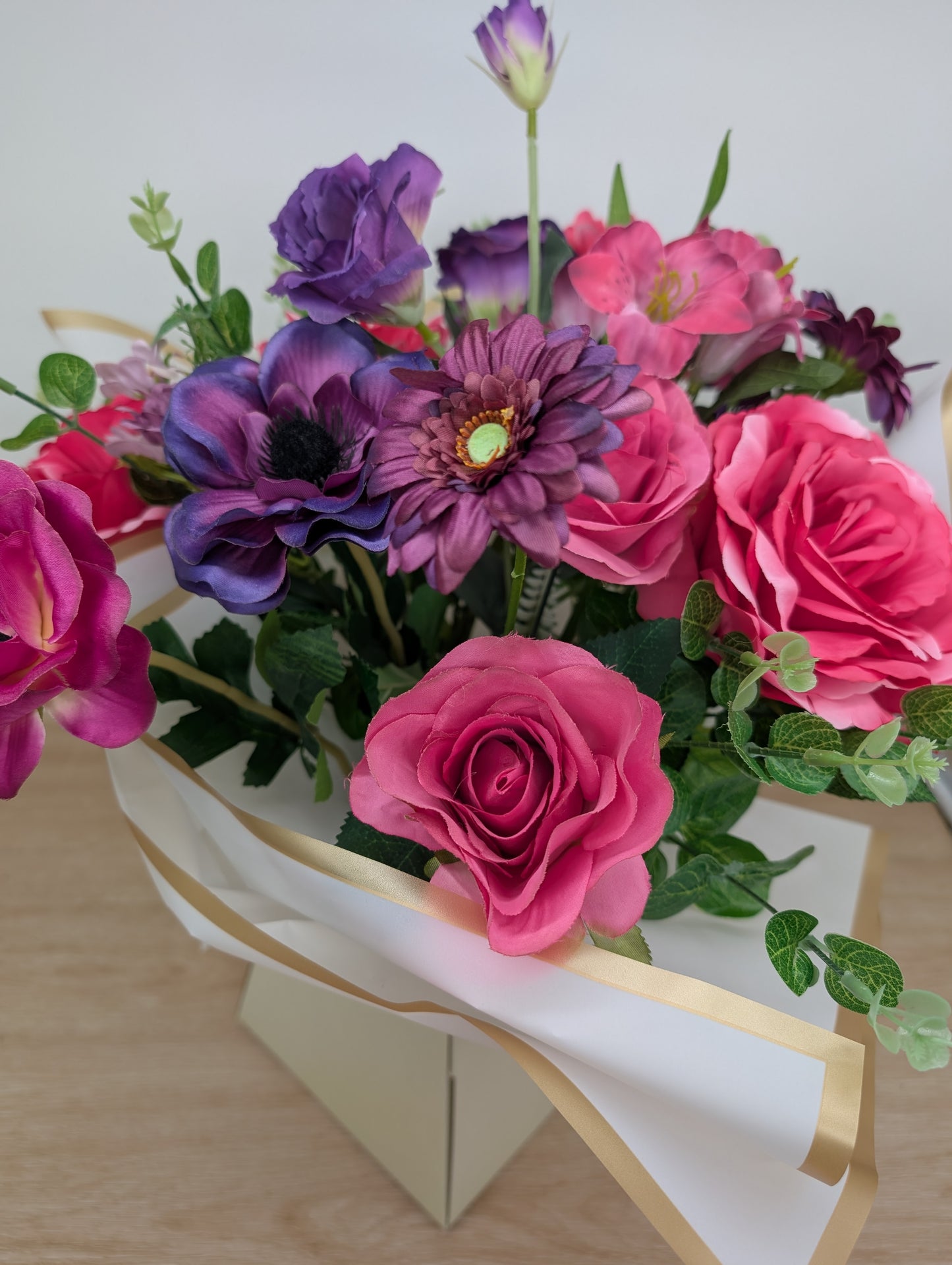 Pink & Purple Artificial Flower Bouquet