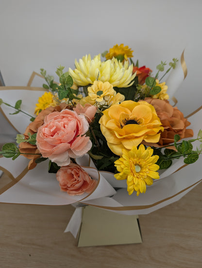 Yellow & Orange Artificial Flower Bouquet
