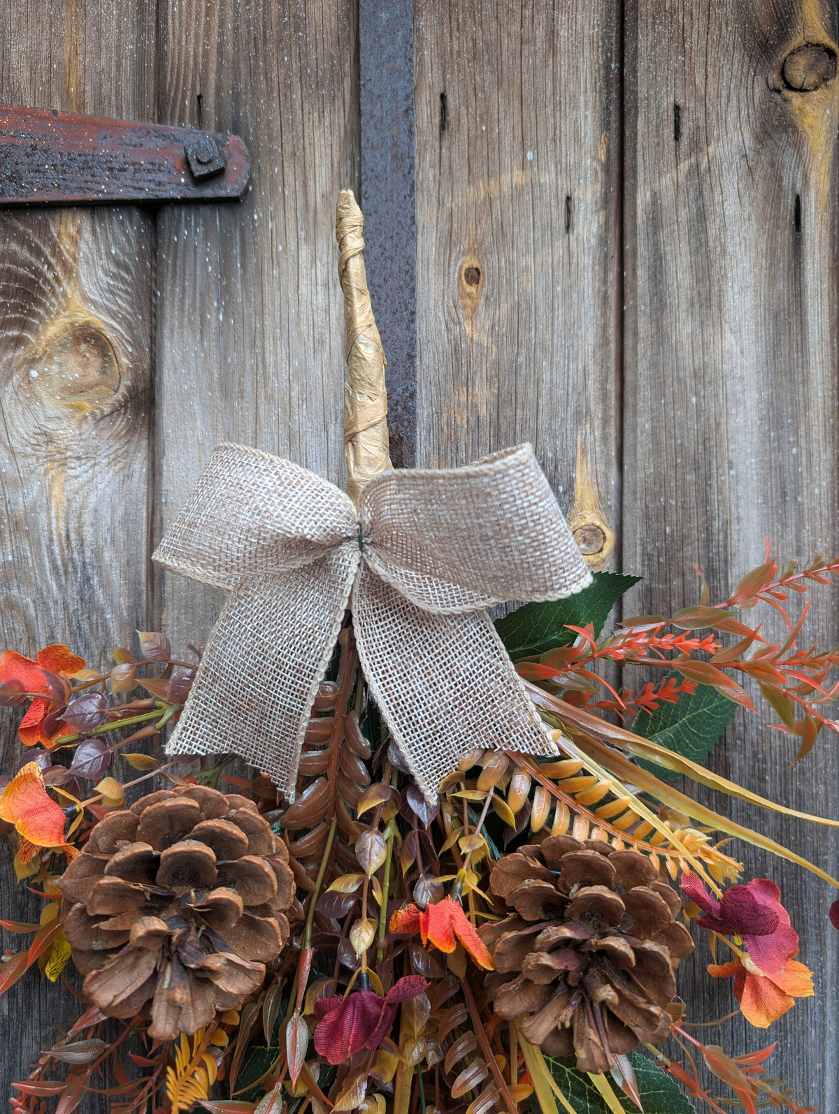 Pumpkin & Pinecone Autumn Door Swag