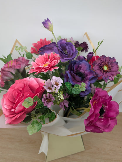 Pink & Purple Artificial Flower Bouquet