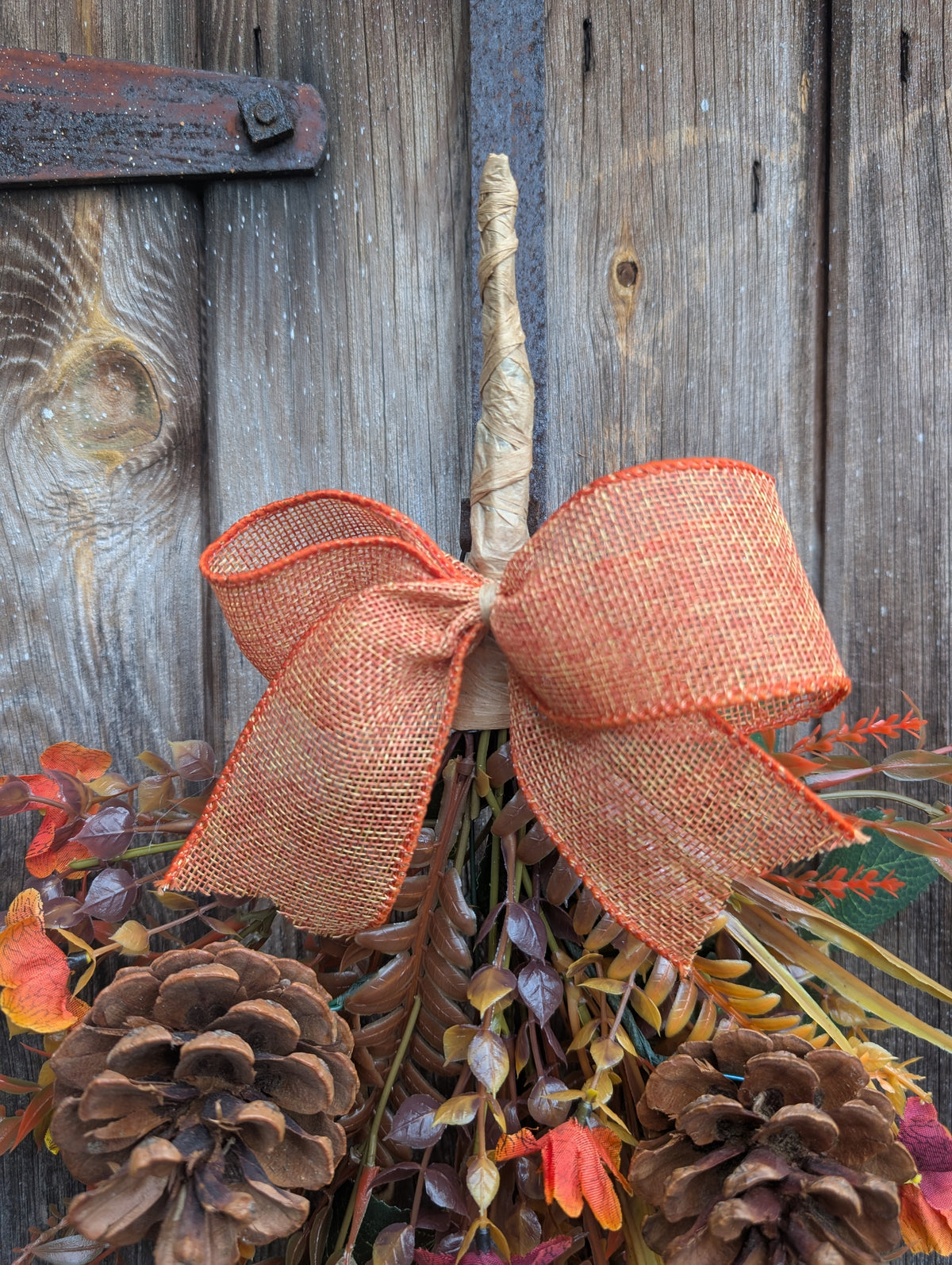 Pumpkin & Pinecone Autumn Door Swag