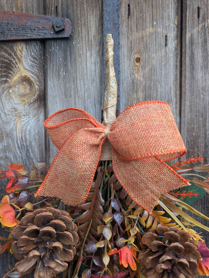Pumpkin & Pinecone Autumn Door Swag