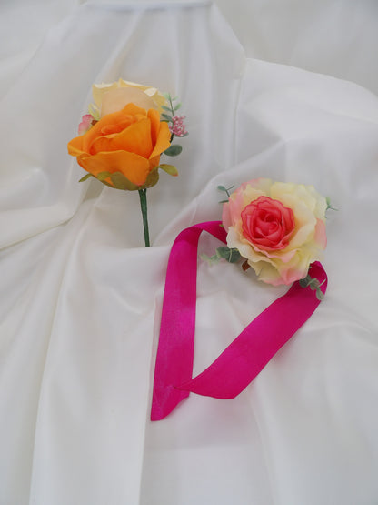 Sunset wedding florals