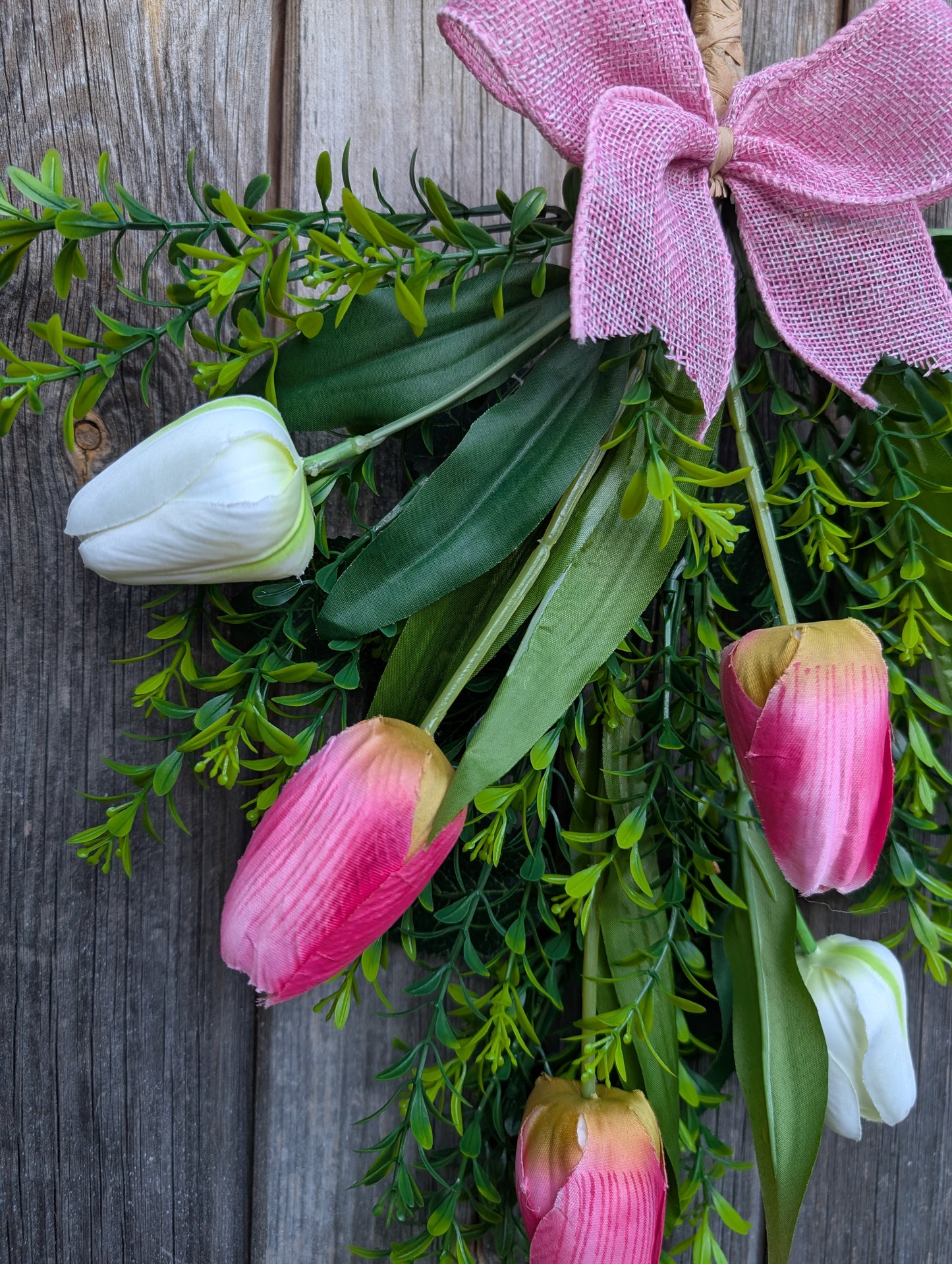 Pink and White Tulip Swag