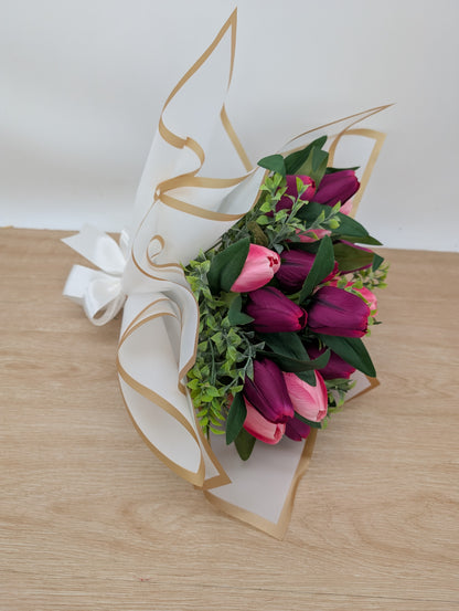 Tulip Gift Bouquet Pink and Purple