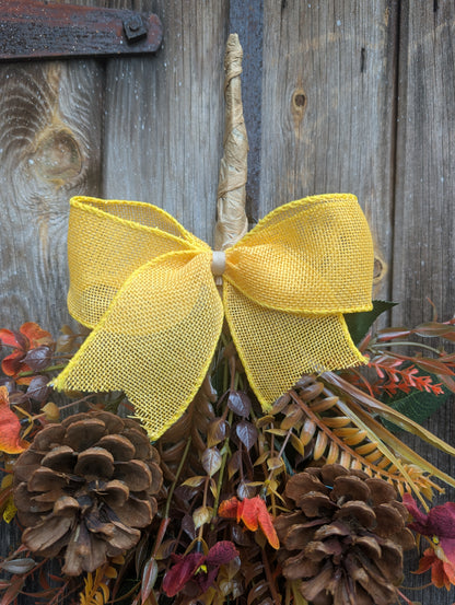 Pumpkin & Pinecone Autumn Door Swag