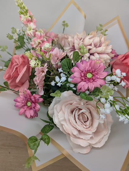 Pale Pink Artificial Flower Bouquet