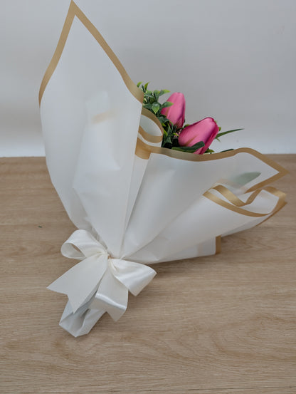 Tulip Gift Bouquet Pink and Ivory
