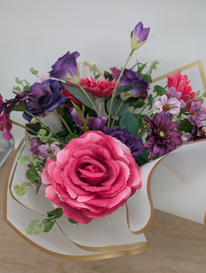 Pink & Purple Artificial Flower Bouquet