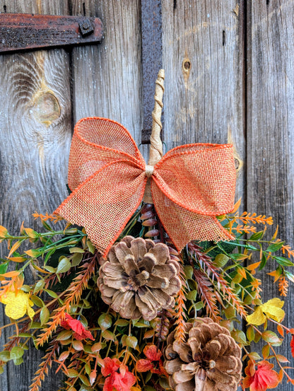 Pumpkin & Pinecone Autumn Door Swag
