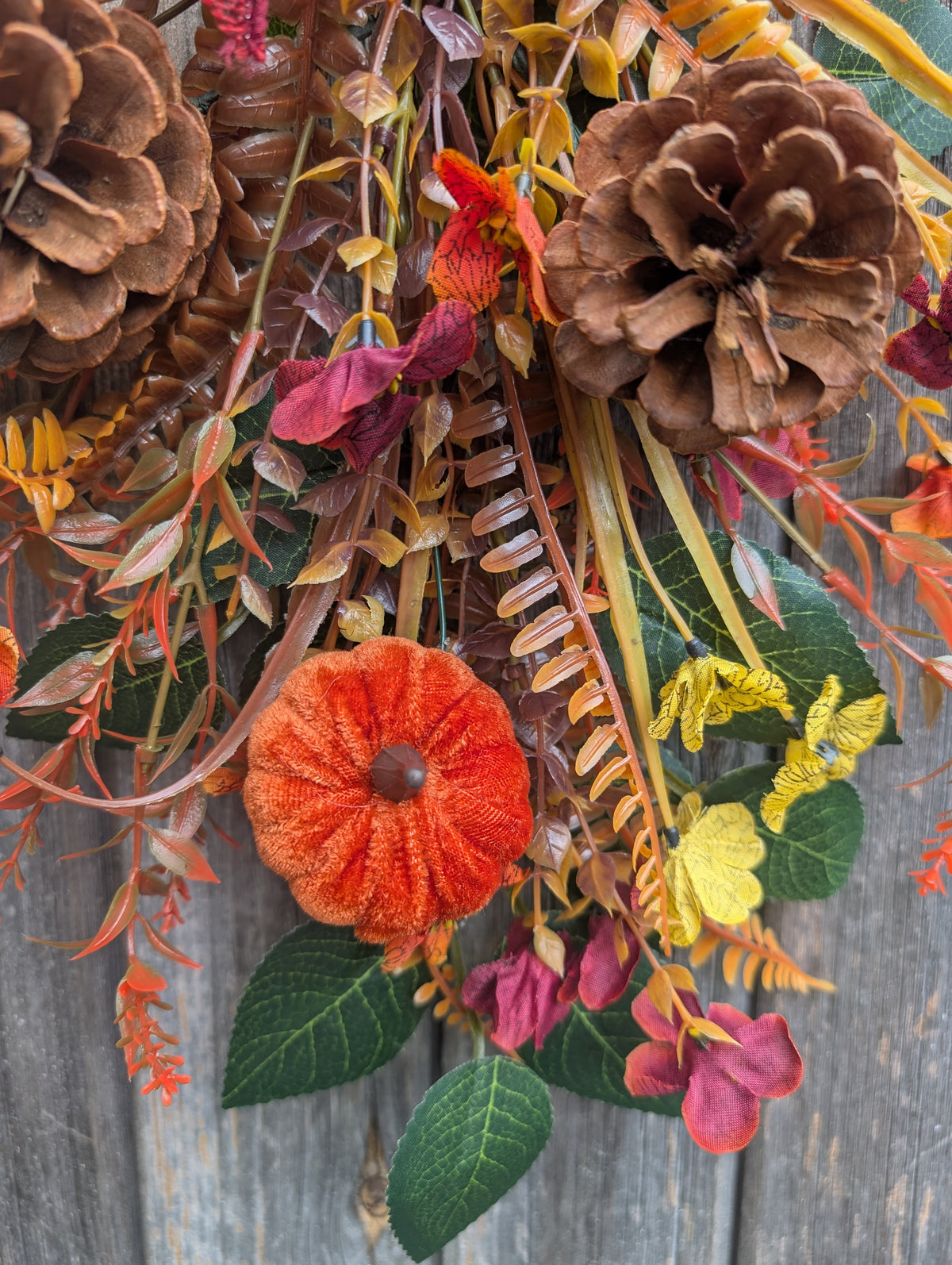 Pumpkin & Pinecone Autumn Door Swag