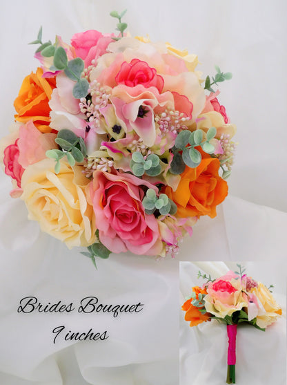 Sunset wedding florals